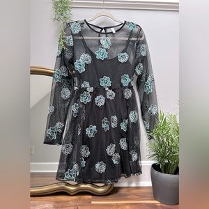 Xhilaration Floral Mesh Dress - S